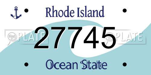 27745 Rhode Island License Plate