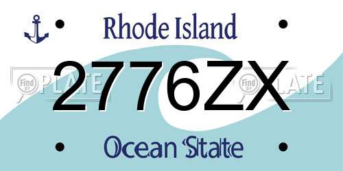 2776ZX Rhode Island License Plate