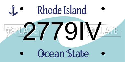 2779IV Rhode Island License Plate