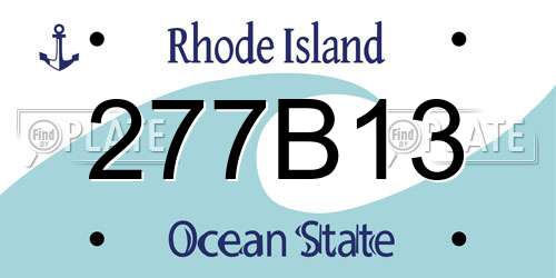 277B13 Rhode Island License Plate