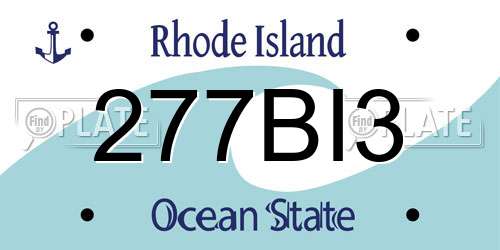 277BI3 Rhode Island License Plate