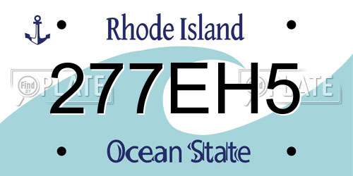 277EH5 Rhode Island License Plate