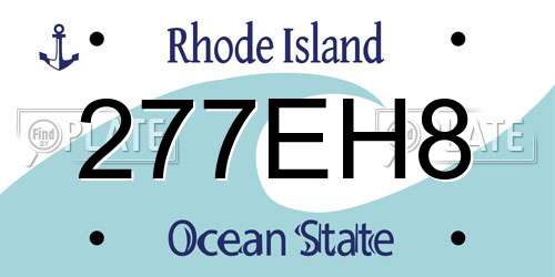 277EH8 Rhode Island License Plate