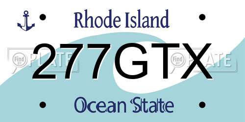 277GTX Rhode Island License Plate