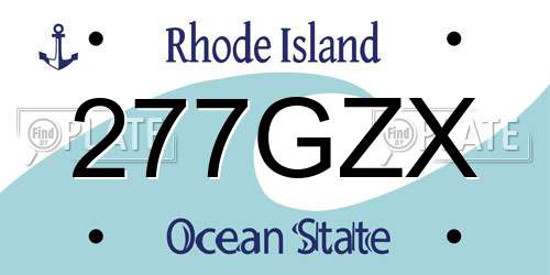 277GZX Rhode Island License Plate