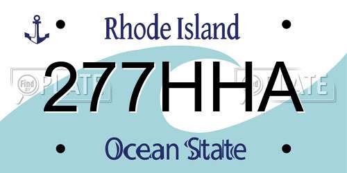 277HHA Rhode Island License Plate