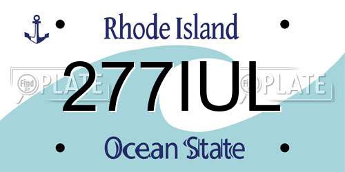 277IUL Rhode Island License Plate