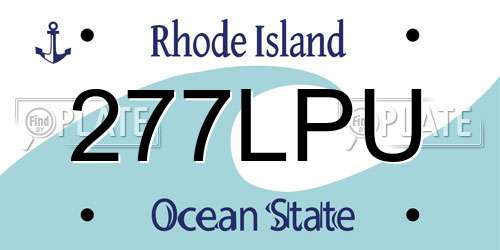 277LPU Rhode Island License Plate