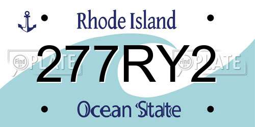 277RY2 Rhode Island License Plate