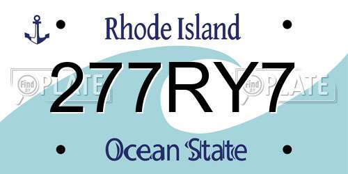 277RY7 Rhode Island License Plate