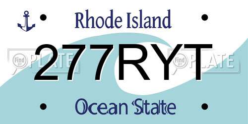 277RYT Rhode Island License Plate