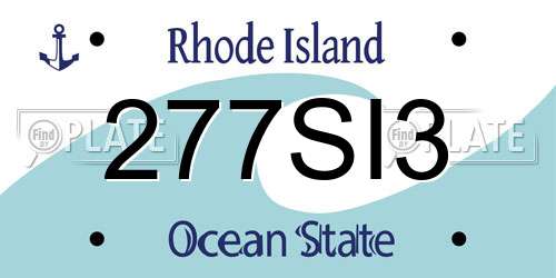 277SI3 Rhode Island License Plate