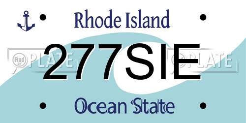 277SIE Rhode Island License Plate