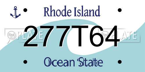 277T64 Rhode Island License Plate