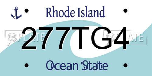 277TG4 Rhode Island License Plate