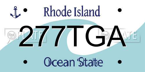 277TGA Rhode Island License Plate