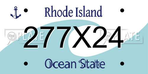 277X24 Rhode Island License Plate