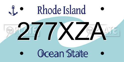 277XZA Rhode Island License Plate