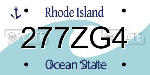 277ZG4 Rhode Island License Plate