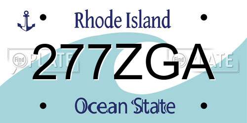 277ZGA Rhode Island License Plate