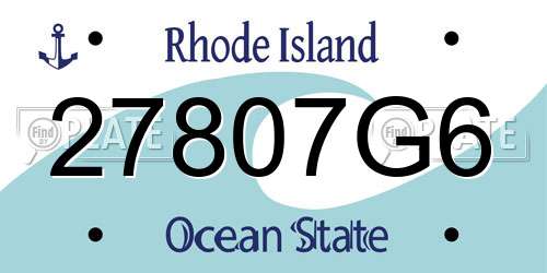 27807G6 Rhode Island License Plate