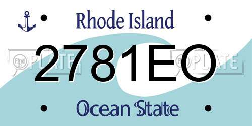 2781EO Rhode Island License Plate