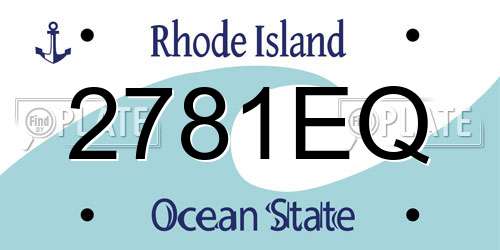 2781EQ Rhode Island License Plate