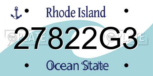 27822G3 Rhode Island License Plate