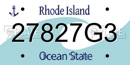 27827G3 Rhode Island License Plate