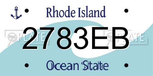 2783EB Rhode Island License Plate