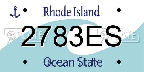 2783ES Rhode Island License Plate
