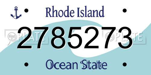 2785273 Rhode Island License Plate