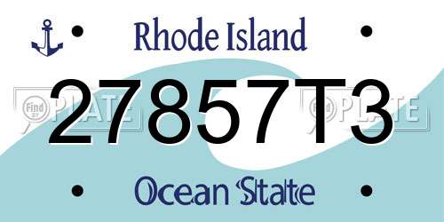 27857T3 Rhode Island License Plate