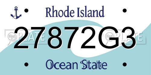 27872G3 Rhode Island License Plate