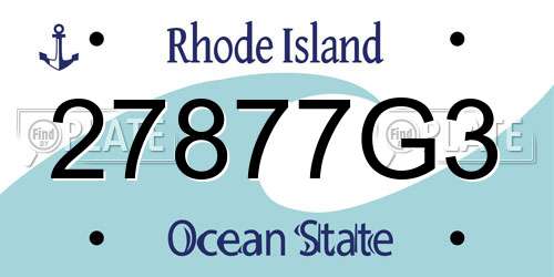 27877G3 Rhode Island License Plate