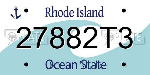 27882T3 Rhode Island License Plate