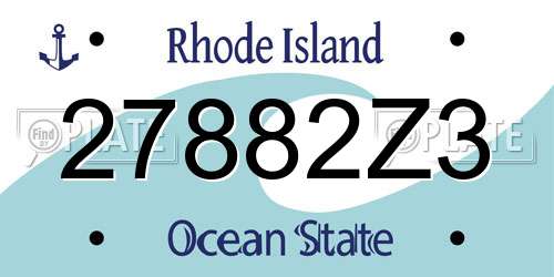 27882Z3 Rhode Island License Plate