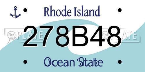 278B48 Rhode Island License Plate