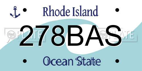 278BAS Rhode Island License Plate