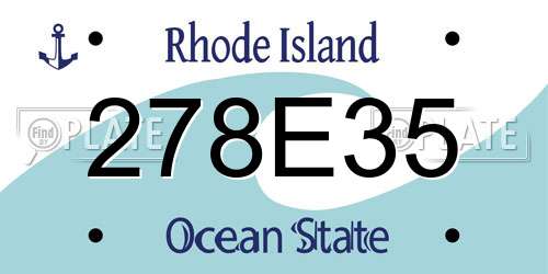 278E35 Rhode Island License Plate