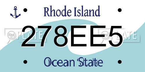 278EE5 Rhode Island License Plate