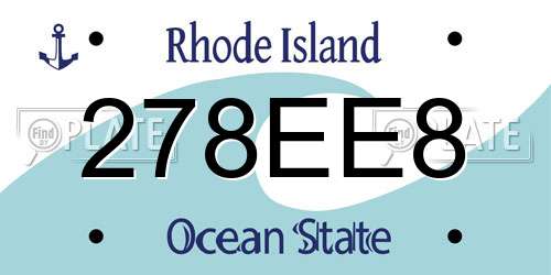278EE8 Rhode Island License Plate