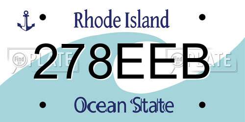 278EEB Rhode Island License Plate