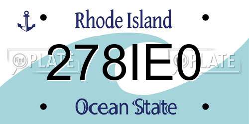 278IE0 Rhode Island License Plate
