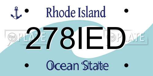 278IED Rhode Island License Plate