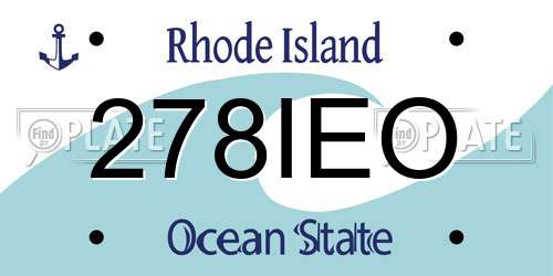 278IEO Rhode Island License Plate