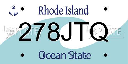 278JTQ Rhode Island License Plate