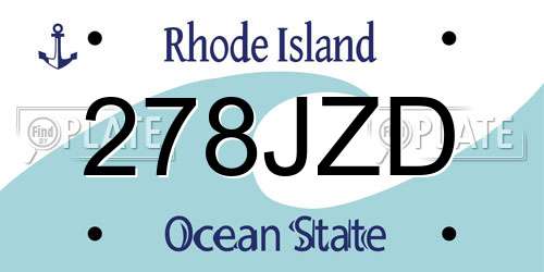 278JZD Rhode Island License Plate