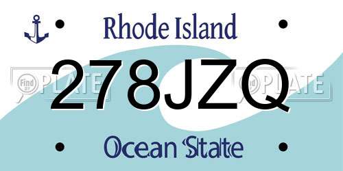 278JZQ Rhode Island License Plate