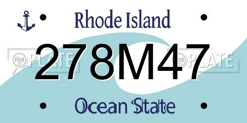 278M47 Rhode Island License Plate